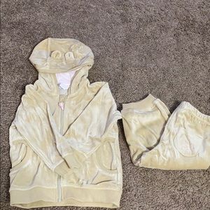 Tan velvet matching sweat suit